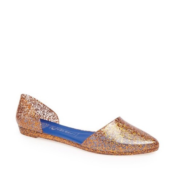 Jeffrey Campbell Shoes - Jeffrey Campbell Gold Glitter Jelly Flats